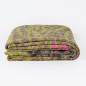 Animal Print Scarf - Green & Pink